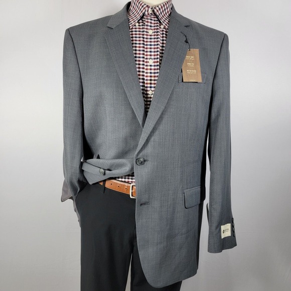 Haggar Travel Performance Men's Suit Jacket Two‎ Button Moister Wicking 48L - Picture 1 of 15